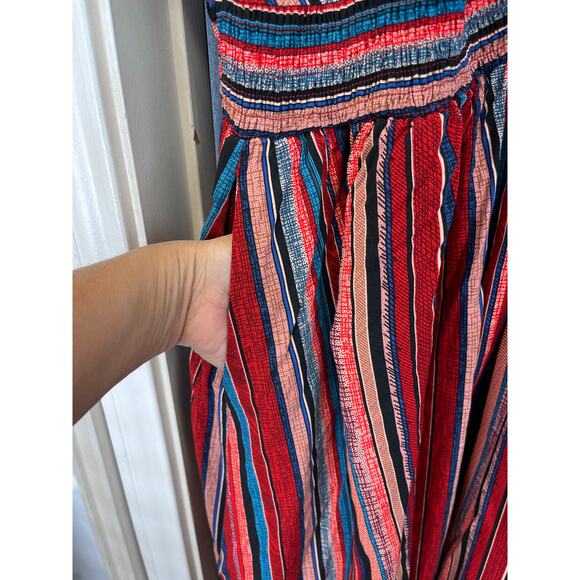 BloomChic Womens 30/6X Red Mult-Color V Neck/SlitsPockets Boho/Office WearDress - Picture 5 of 7